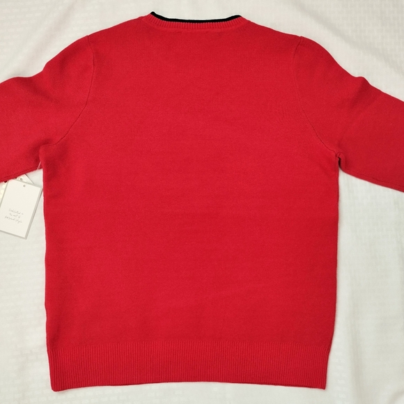 Scottie Dog Pullover Sweater by Calligraphie Red Soft Poly Blend Size L - Picture 12 of 13